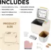Size Bread Maker Machine Metal Material & Auto Nut Dispenser Bread Machine with Gluten Free White Wheat Rye French Pizza etc 6