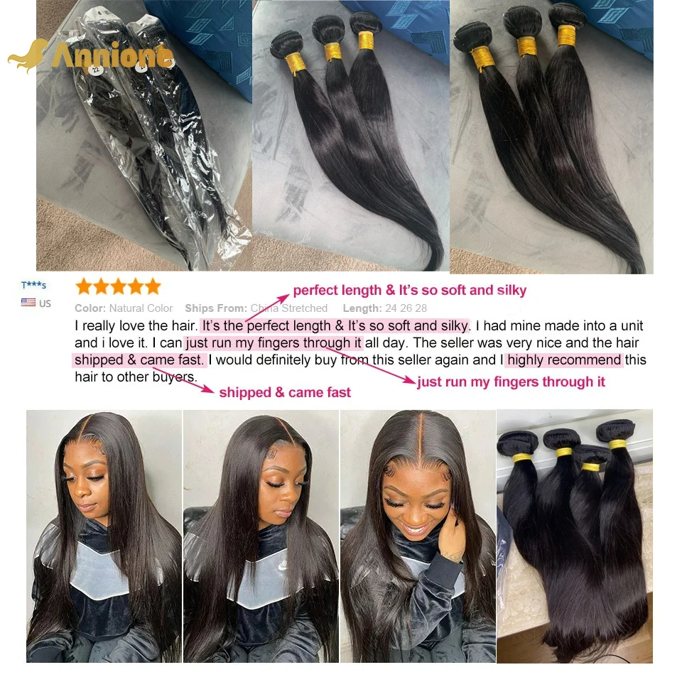 20 22 24 Inch Straight Bundles Human Hair 1/3/4 Raw Hair Bundles Deal Brazilian Hair Remy Extensions Double Weft Hair Weaving