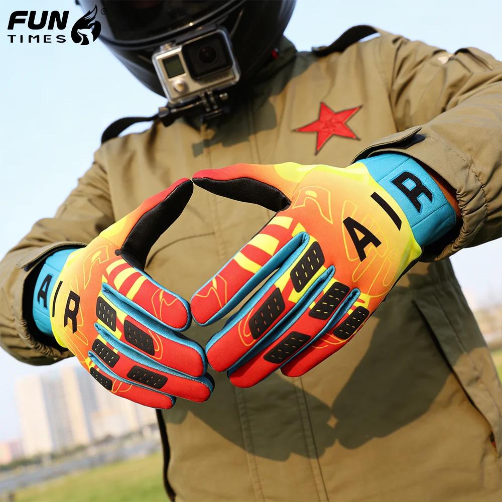 FUNTIMES Bunte Outdoor-Fahrradhandschuhe für Herren/Damen, Frühling, Sommer, Herbst, Winter, Sport-Vollfingerhandschuhe. – Detail 3