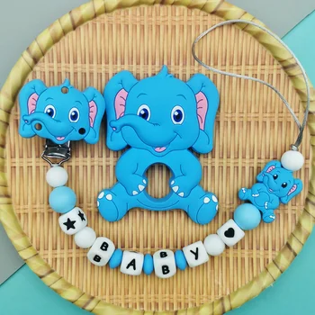 사용자 정의 영어 러시아어 실리콘 문자 이름 아기 실리콘 펜던트 젖꼭지 클립 체인 Teether 아기 젖꼭지 카와이 장난감 선물