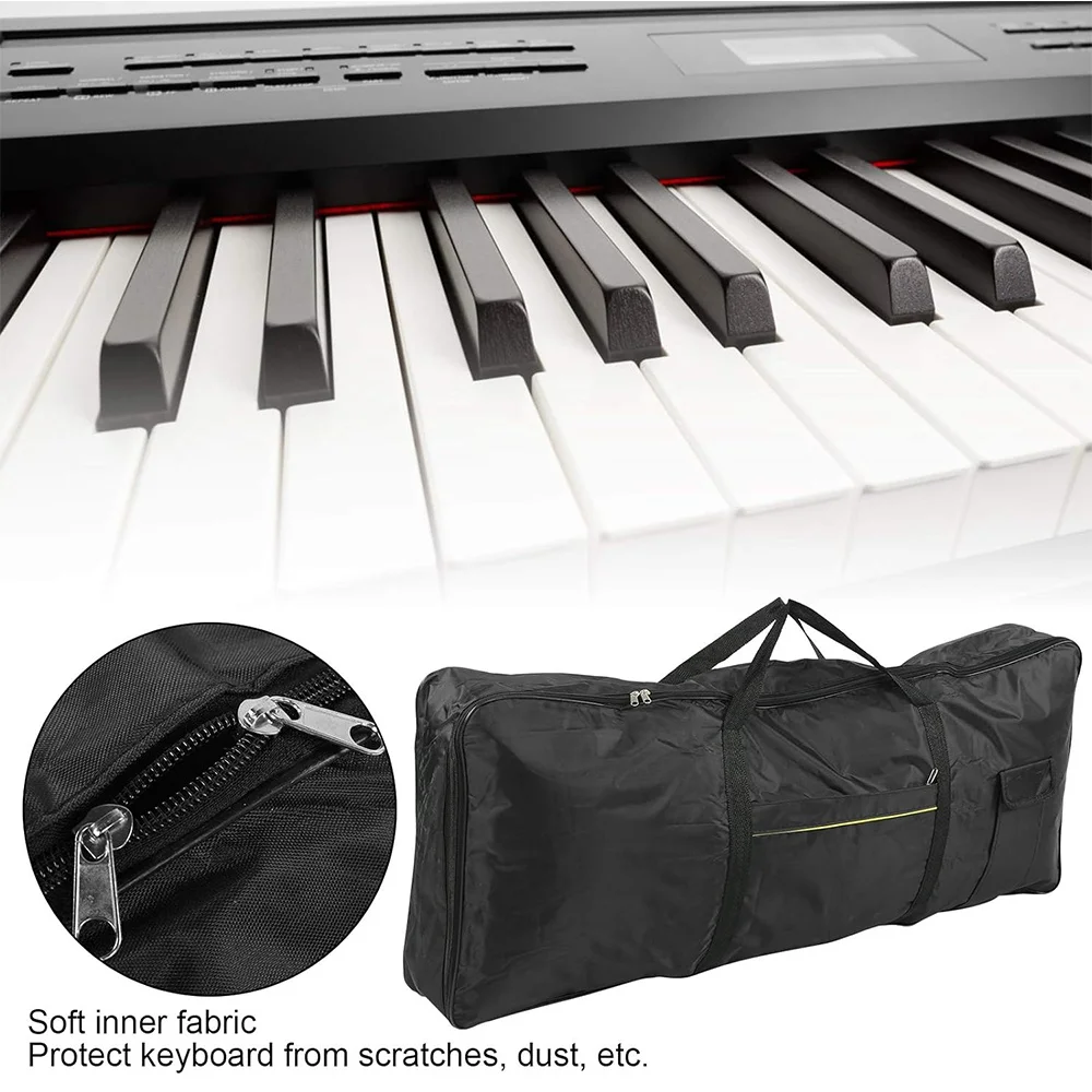Nylon Material HandBags Portable 61 Keys Electronic Keyboard Bag Golden Flower Letter Printing Waterproof Storage Case