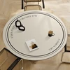PVC Round Tablecloth Waterproof Oil-proof Table Mat White Coffee Desk Mats Striped Minimalist Style Home Decoration Tablecloths 3