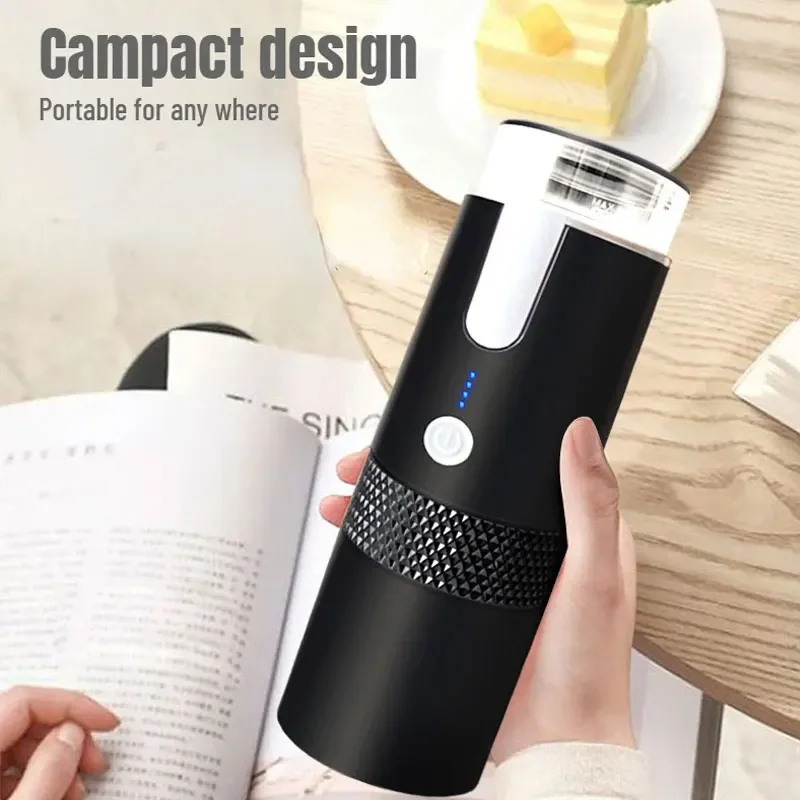 Portable Espresso Capsule Coffee Maker Cordless Heating Electric Espresso Machine for Car Home Travel Camping Coffee Maker