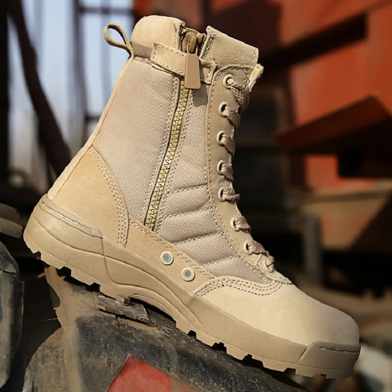 

Men Desert Tactical Military Boots Mens Working Safty Shoes Army Combat Boots Militares Tacticos Zapatos Men Shoes Boots Feamle