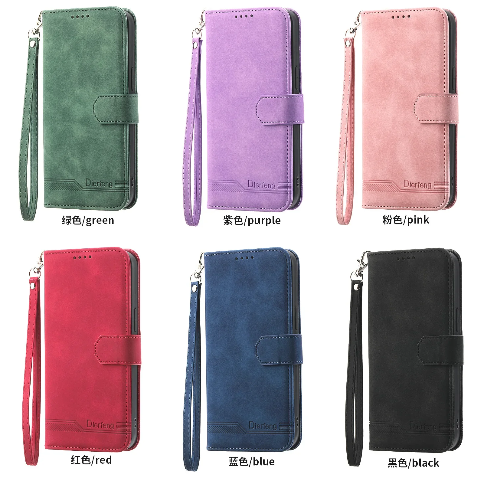 Genuine Leather Foldable Phone Case with Hand Strap, Wallet, Card Slots, and Hinge Protection