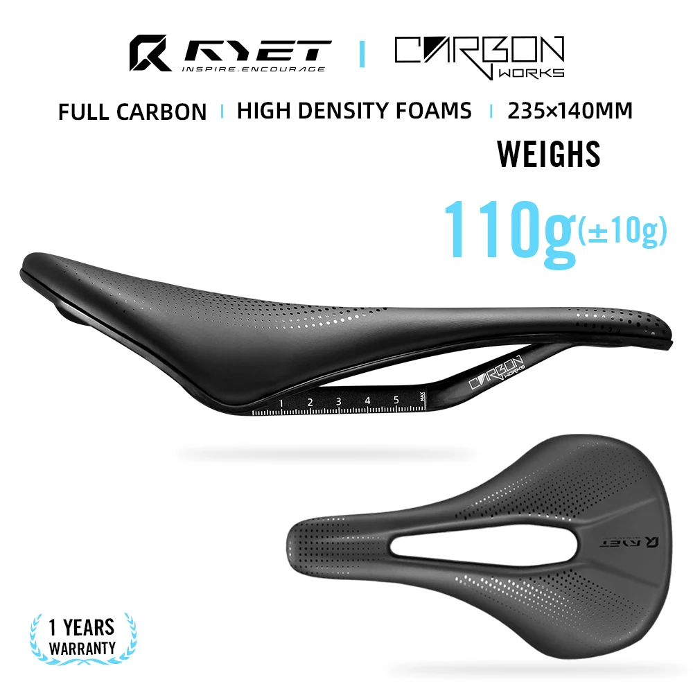 RYET Carbon Fiber 3D Printed Bike Saddle Super Light Road MTB Mountain Racing Seating Bicycle Seat Cushion Cycling Accessories bicycle saddle bicycle seat cushion bike riding cushion