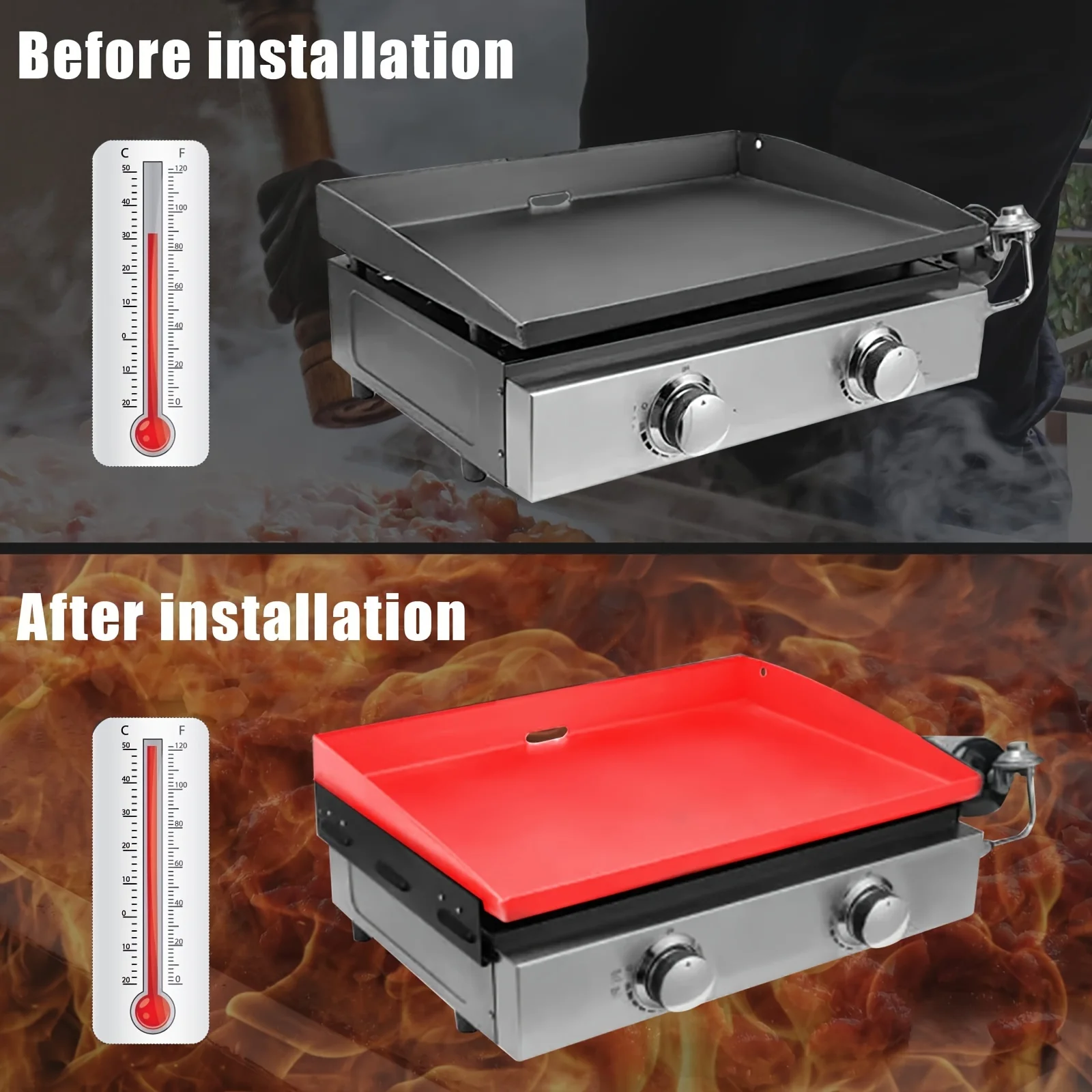 BBQ Wind Screen BBQ Wind Screen Griddle Accessories For Blackstone Griddle Grill And Camping Windproof Heat Gathering Save Propane Wind Screen