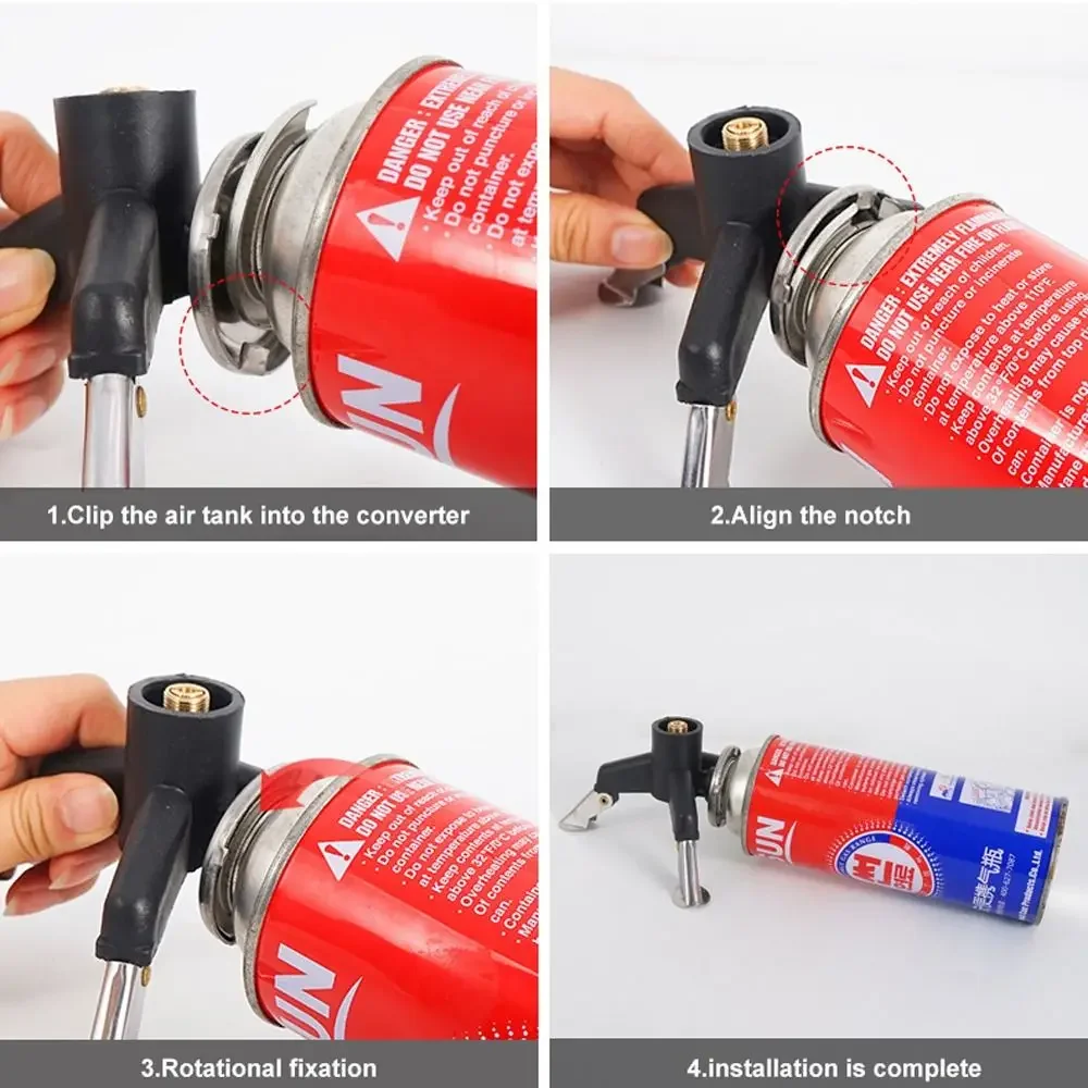 Description Picture 4 of itemOutdoor Stove Tripod Gas Adapter Tank Stand Connector Camping Portable Equipment Ultralight Copper Tank Camp Cooking Supplies