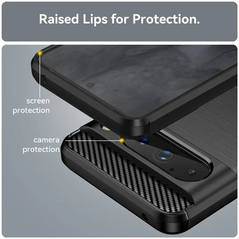 Sleek Carbon Fiber Matte Silicone Protective Phone Case