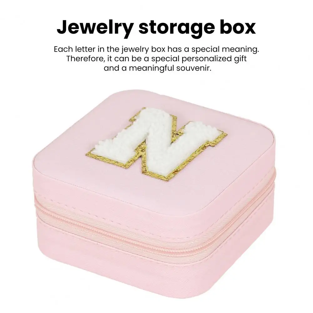 Special Letter Jewelry Box Waterproof Velvet Jewelry Holder Organizer with Removable Dividers Personalized for Women for Rings