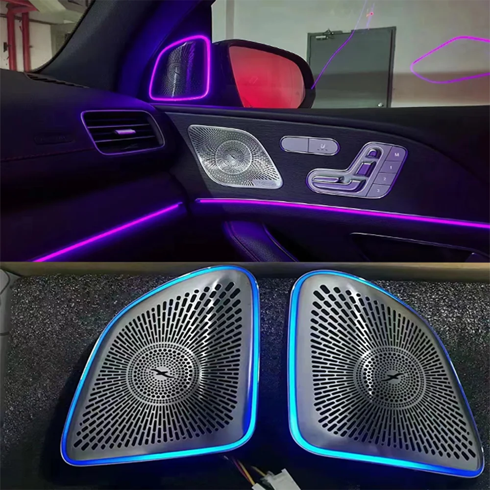 メルセデスベンツのドアとオーディオのスピーカー,アンビエントライト 