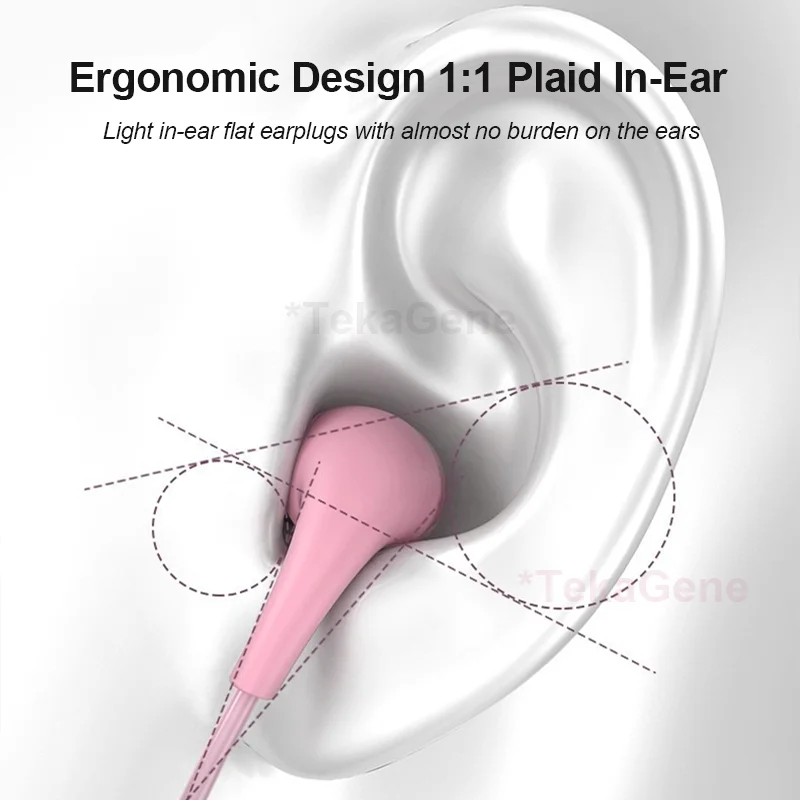 USB Type C Wired Headphone 3.5mm Stereo Music In-Ear Earphones With Wire Control Mic Sleeping Earplugs For Samsung iPhone Xiaomi 5