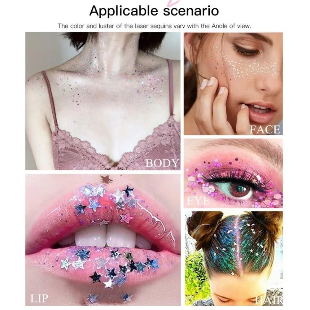 Glitter Diamond Eye Sequined Gel Eyeshadow Palette Makeup Hair Body Face Glitter Gel Art Flash Loose Sequins Cream Mermaid 3