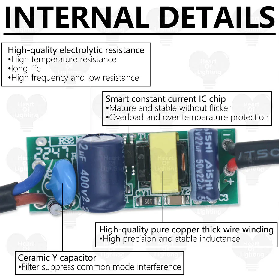 LED Elektronischer Transformator LED Controller Netzteil LED-Treiber 110V 220V bis DC3V 85mA Niederspannung für Lampenperle LED-Filament – Detail 5