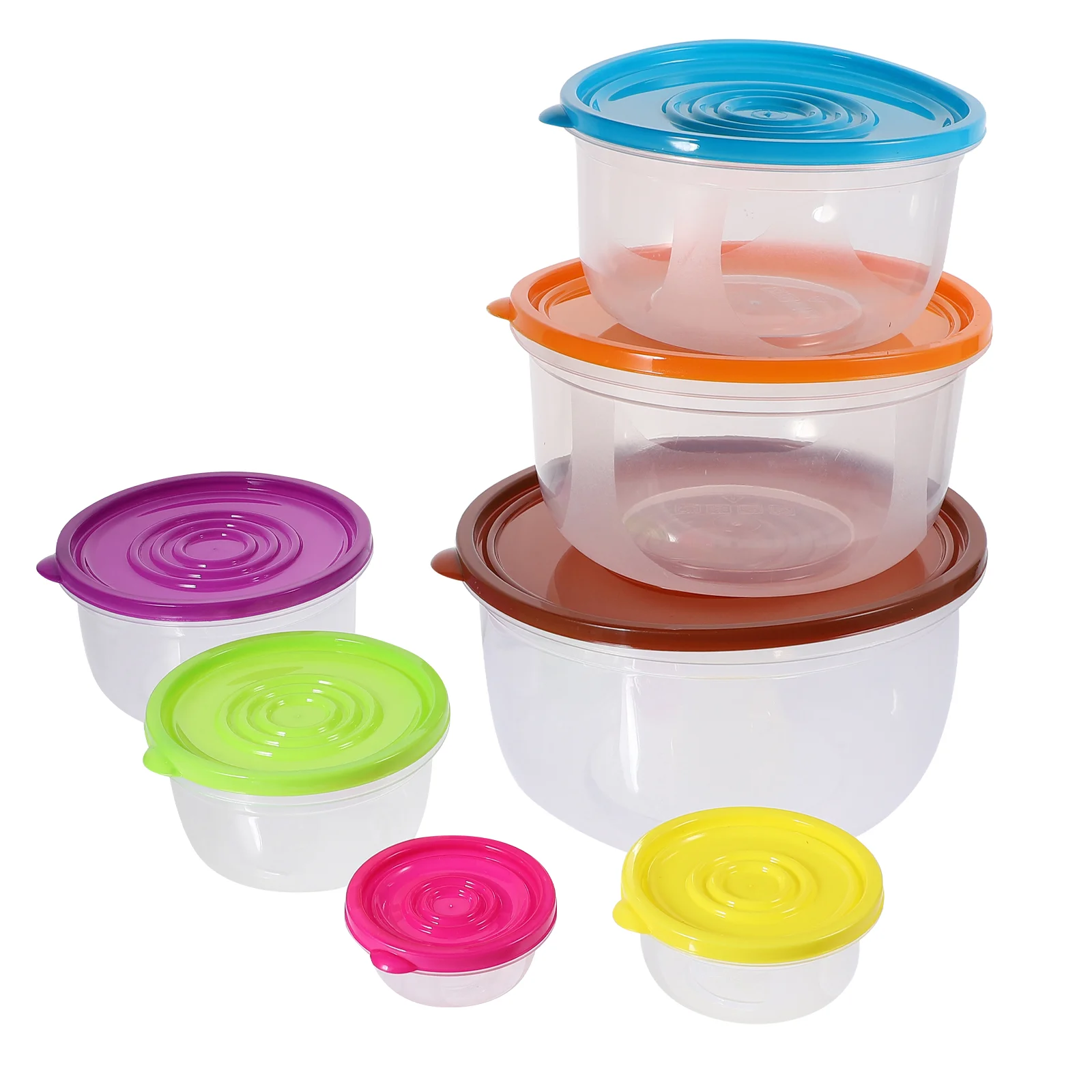 

7Pcs Mixing Bowls Lids Set Airtight Nest Stackable Salad Bowl Plastic Rainbow Nesting Mixing Bowl Mixing Baking Serving