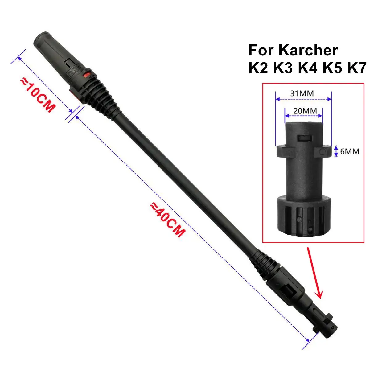 Car Wash Extension Wand For Karcher K2 K3 K4 K5 K6 K7 Wash Gun With Angle Adjustable & Turbo Nozzle Sprayer 2