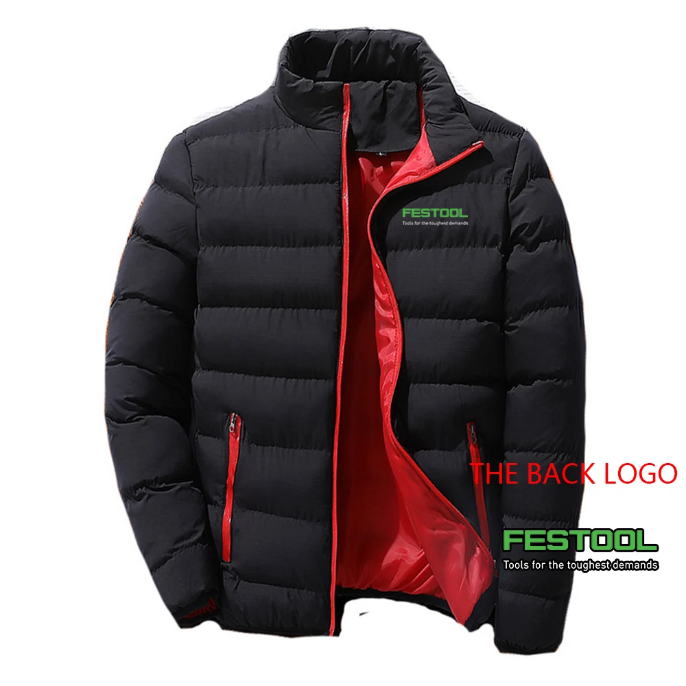 Festool 2023 men's autumn and winter new slim four-color cotton-padded jacket collar cardigan design cotton-padded jacket
