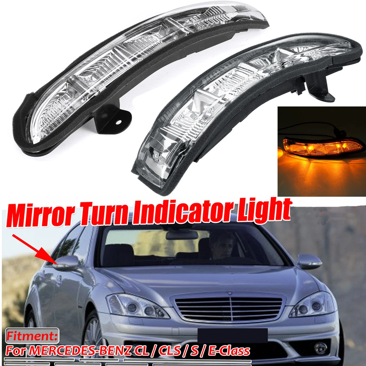 Car rearview Mirror lamp Turn Signal Light For Mercedes Benz W211 W221 W219 E320 E350 E550 S600