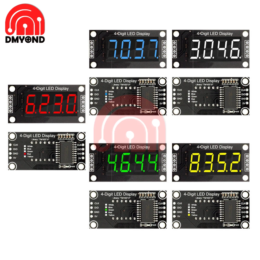 Hot TM1637 LED Display Module For Arduino 7 Segment 4 Bits 0.36 Inch Clock Blue Anode Digital Tube Four Serial Driver Board Pack