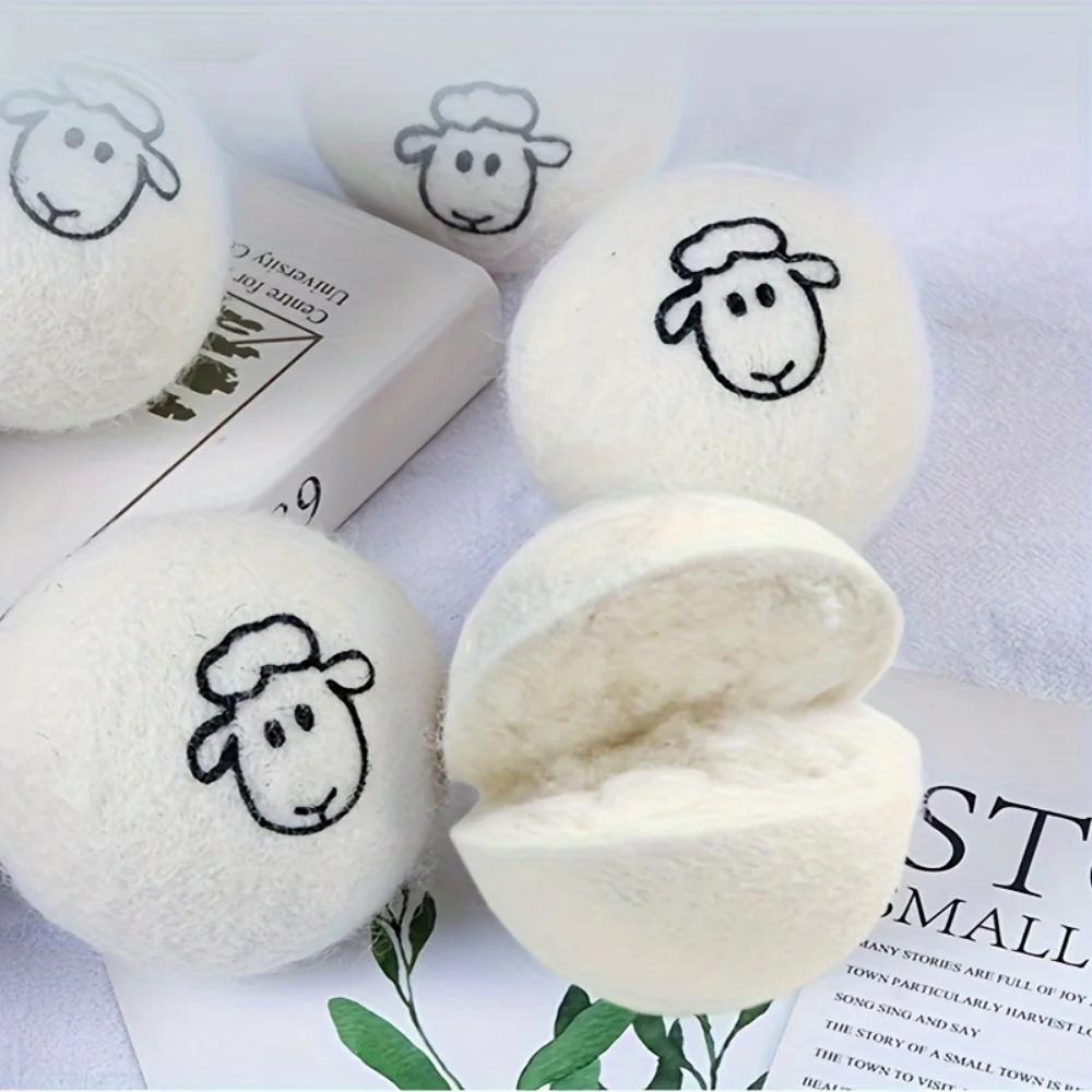 6pcs Wool Drying Balls Static Electricity Reducing Wrinkle Softener Washing Ball Clothes Care Supplies Home Cleaning Gadgets laundry ball