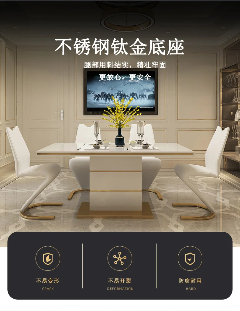 Description Picture 3 of itemCoffee Kitchen Dining Tables Console Living Room Salon Luxury Dining Tables Reception Mesa De Cocina Y Sillas Home Furniture