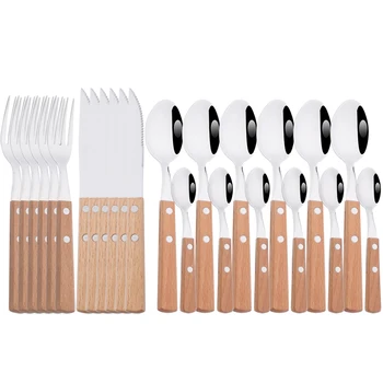 Luxury Wooden Handle Stainless Steel Cutlery Set 1