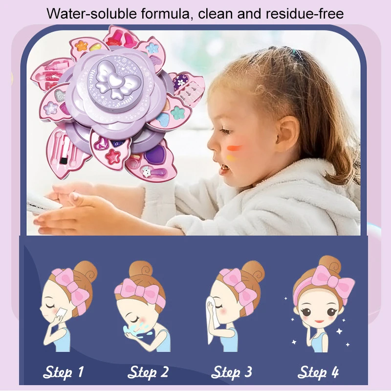 Makeup Toy Children Makeup Cosmetics Pretend Playing Box for Princess Girl Beauty Toy