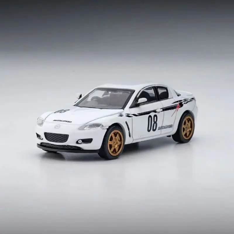 마쓰다 RX8 RX-8 스포츠카 합금 자동차 모델, 다이캐스트 장난감 시뮬레이션, 소형 체중계 자동차 모델, 미니어처 모델 수집품 선물, 1/64