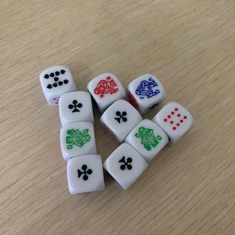 10 Piece Poker Dice Puzzle Game 6 Sided Dice Game Accessory 15mm game dice dice set