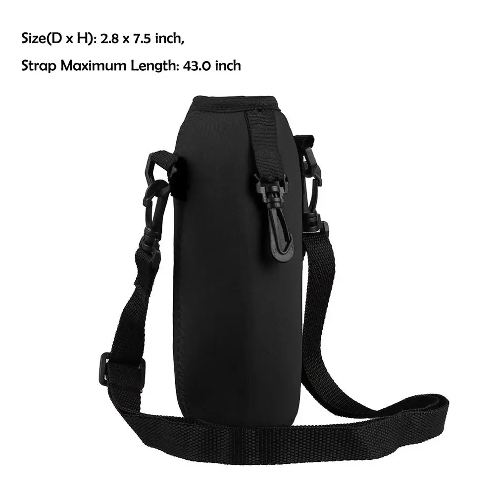 Portable Bottle Pouch Adjustable Shoulder Strap Insulated Neoprene Bottle Holder Bag Water Bottle Carrier Pouch Cover