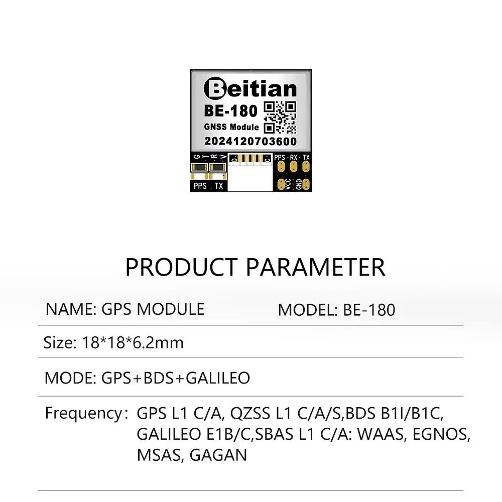 Module GPS Beitian BE-180 BE-220 BE-280 BE-880 avec antenne M10050, installation sur drone, vue d'ensemble du système de navigation