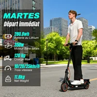 Martes T3 Smart APP Electric Scooter 350WPowerful Motor 36V 10.4AH 25-45KM Range Adults EScooter with Dual Brake 6
