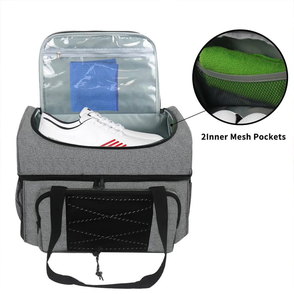 Bolsa de bolos para 2 bolas, bolso de mano portátil con soporte acolchado para bolas dobles y 1 par de mochila de almacenamiento de zapatos