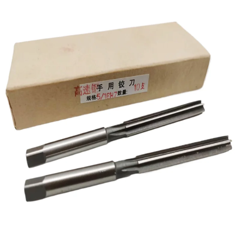 H7 American manual reamer 1/8 3/16 1/4 5/16 3/8 1/2 5/8 3/4, HSS square handle chuck reamer, used for precision cutting of holes 3