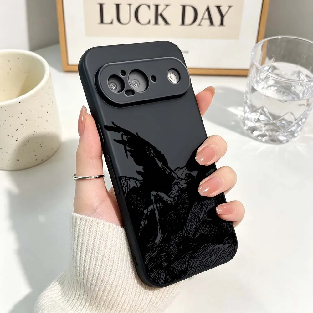 Retro Gothic Style Black Soft Silicone Phone Case Cover