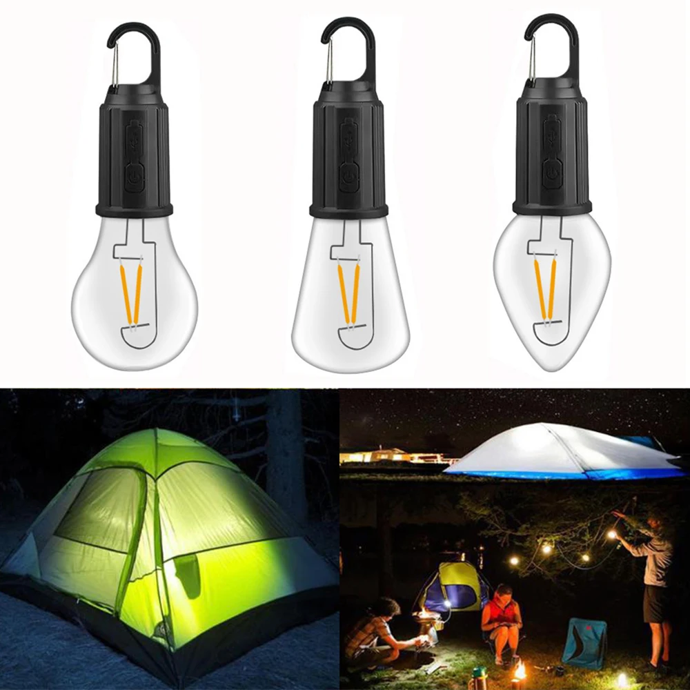 Outdoor Camping Licht Met Haak Led Tent Camping Lamp Usb Oplaadbare Waterdichte Wolfraam Licht Draagbaar Licht Voor Wandelen