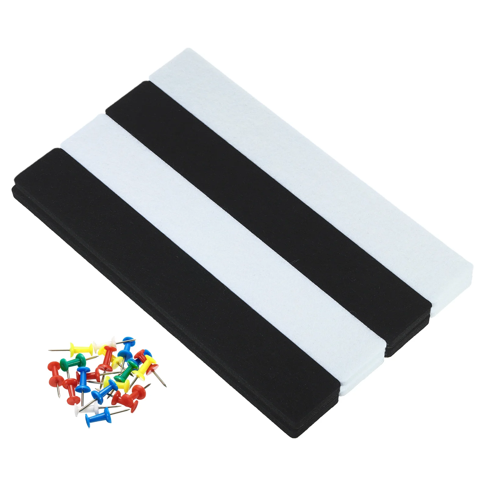 33x5cm Felt Bulletin Board Bar Strip Self Adhesive Wall Pin Bulletin Board with Pushpins for Photos Memos Home Office Decor 8Pcs