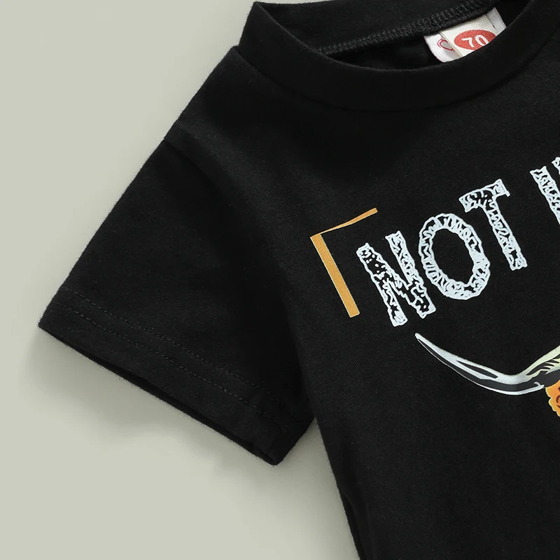 Description Picture 6 of itemBoys Girls Pants Suit Casual Street Party Short Sleeve Kids Tops Bull Print Long Pants