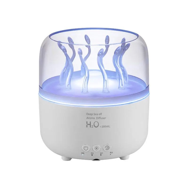 Humidificador Rotating Jellyfish Colored Ambient Light Aromatherapy Machine Household Desktop Fresh Air Humidifier 6