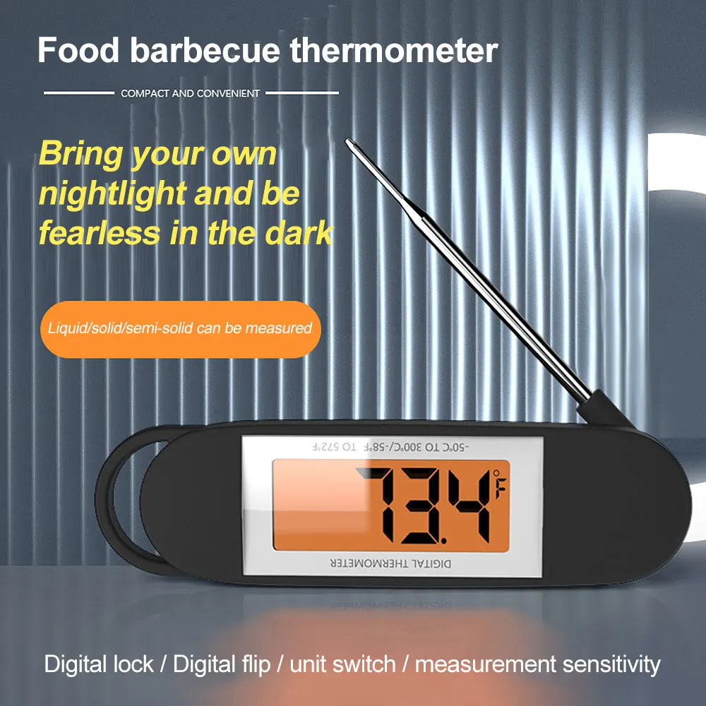 

Digital Meat Thermometer Instant Read Food Thermometer for Cooking Kitchen Thermometer Probe with Backlit for Turkey Candy