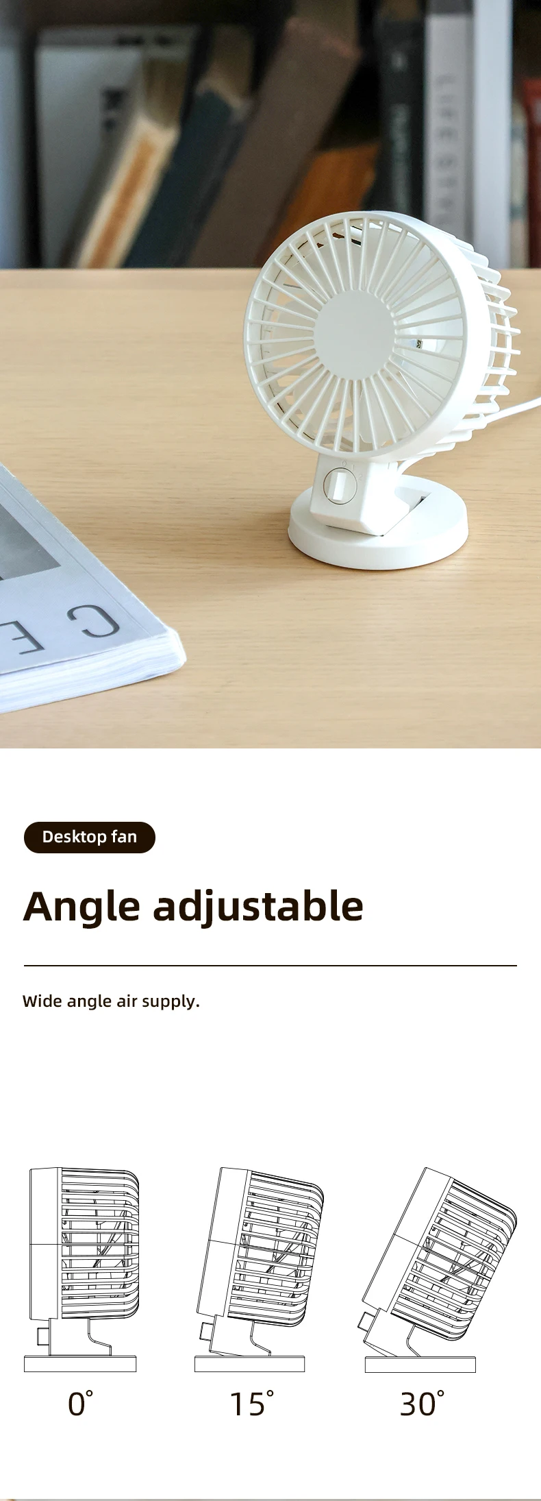 Description Picture 5 of itemNew Mini Fan for Desk USB Small Fan Desktop Oscillating Fans for Home Office Desks