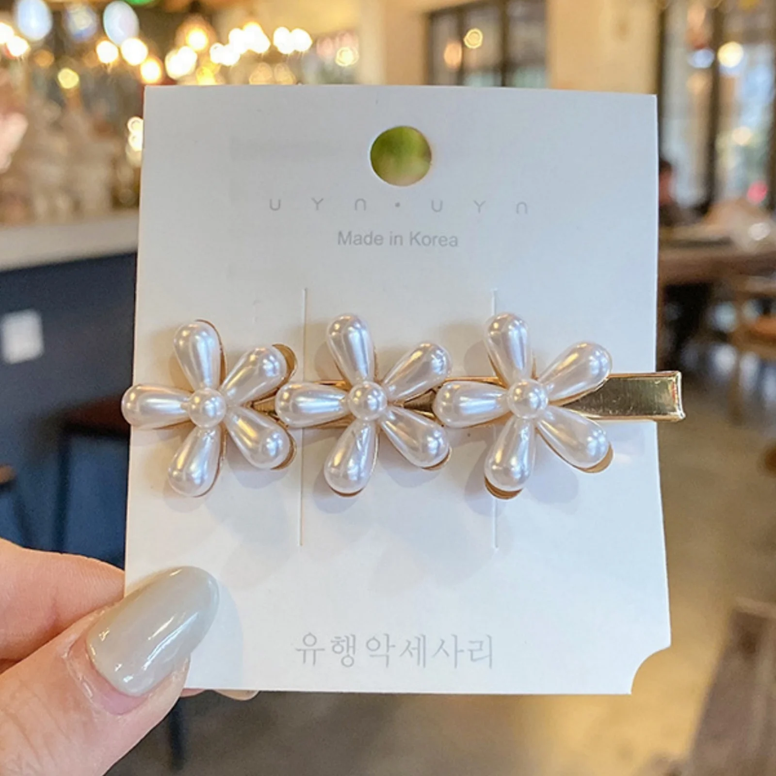 3PCS Pearl Flower Hair Clip, Women's Elegant Gold Hair Accessories, Sparkly Crystal Hairpins, Stylish Daily Party Hair Decor