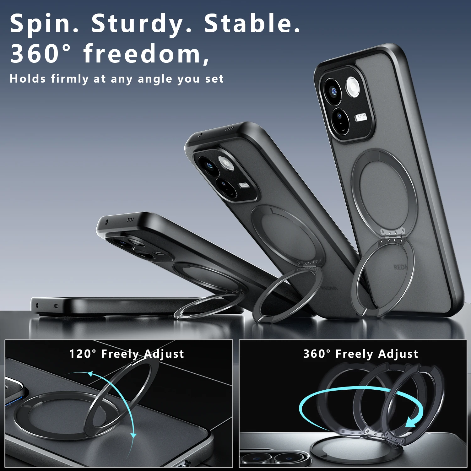Luxury Simplicity Frosted Magnetic 360 Bracket Anti-drop Cover