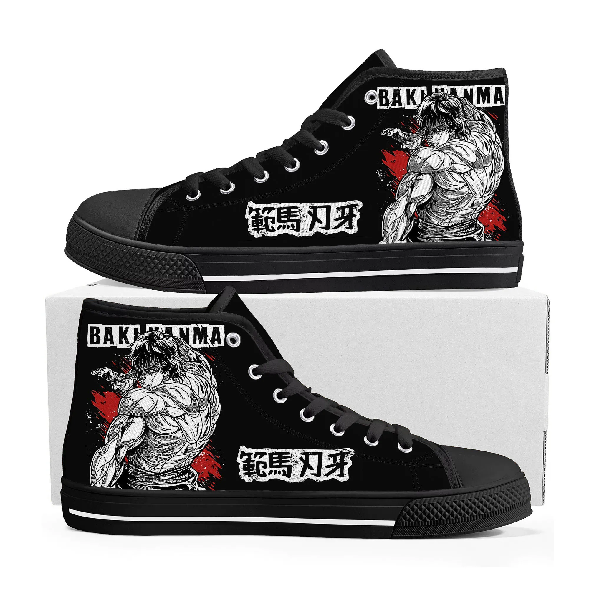 

Anime Baki The Grappler Baki Hanma High Top Sneakers Mens Womens Teenager Canvas Sneaker Casual Custom Made Shoes Customize Shoe