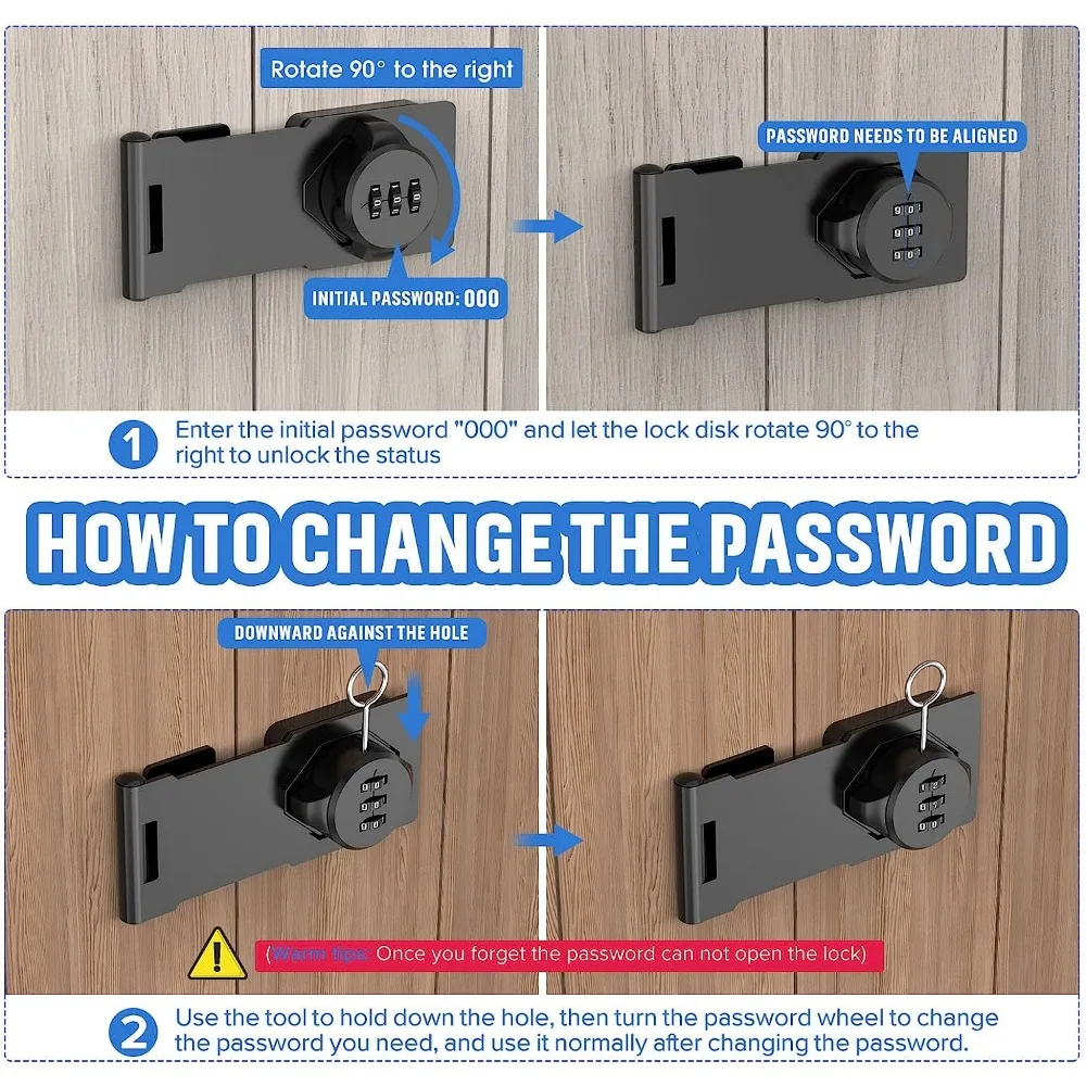 3 Digit Household Security Cabinet Password Locks Keyless Drawer Combination Coded Door Cabinet Home Hardware Zinc Alloy cabinet safety lock cabinet lock digit combination lock combination lock door lock door safety lock