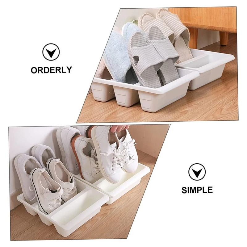 

3Pcs Storage Shoe Tray Storage Shelves Plastic Shoes Storage Rack Household For Entryway