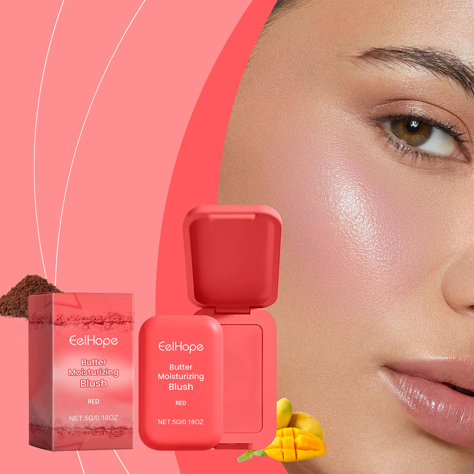 Beauty Butter Blush Cream Moisturizing Highly Pigmented Face Powder Long Lasting Matte Tinted Makeup Rouge Contour Tint Cosmetic 3