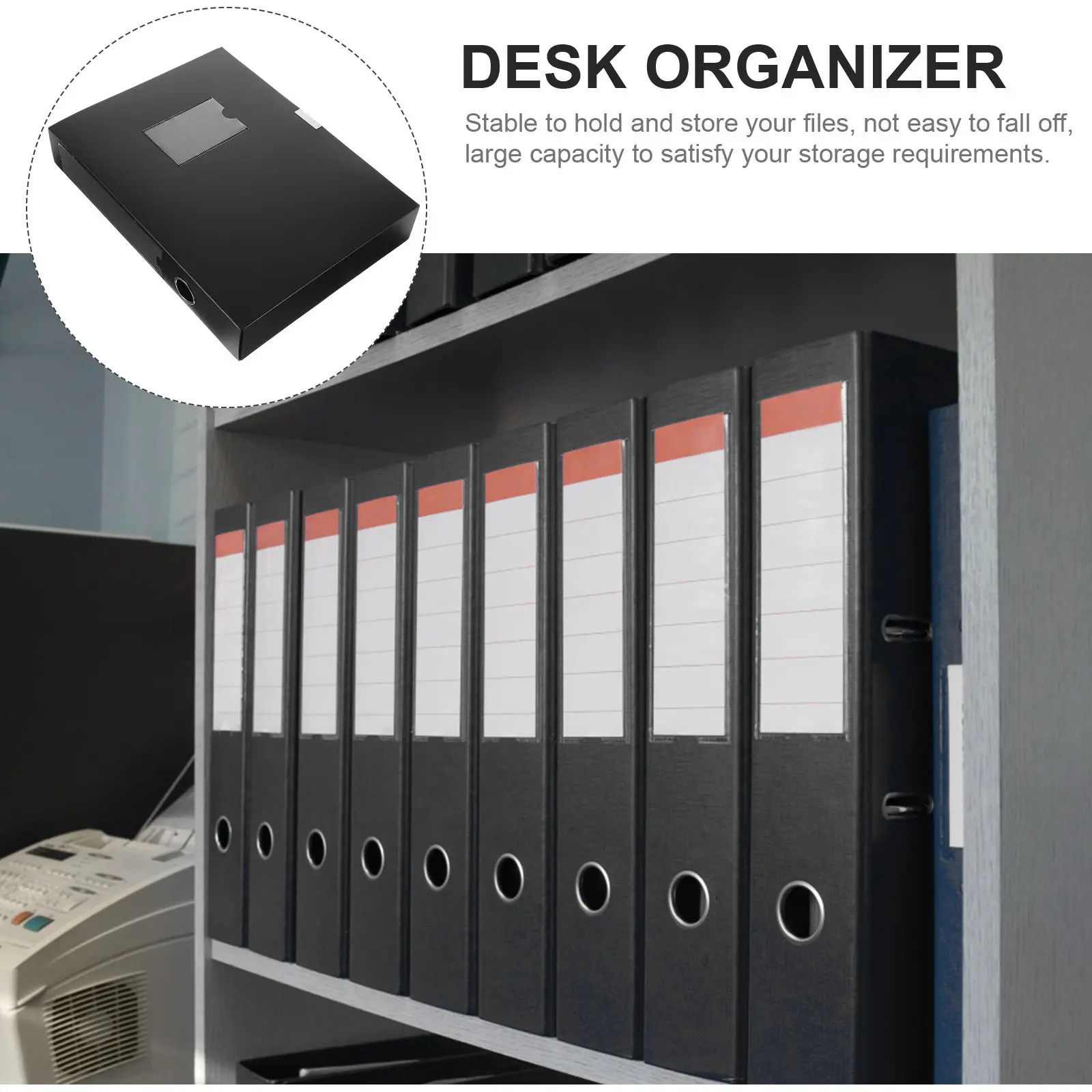 2Pcs 데스크탑 파일 주최자 다기능 내마모성 사무실 책상 주최자 연구용 대용량 종이 보관 상자