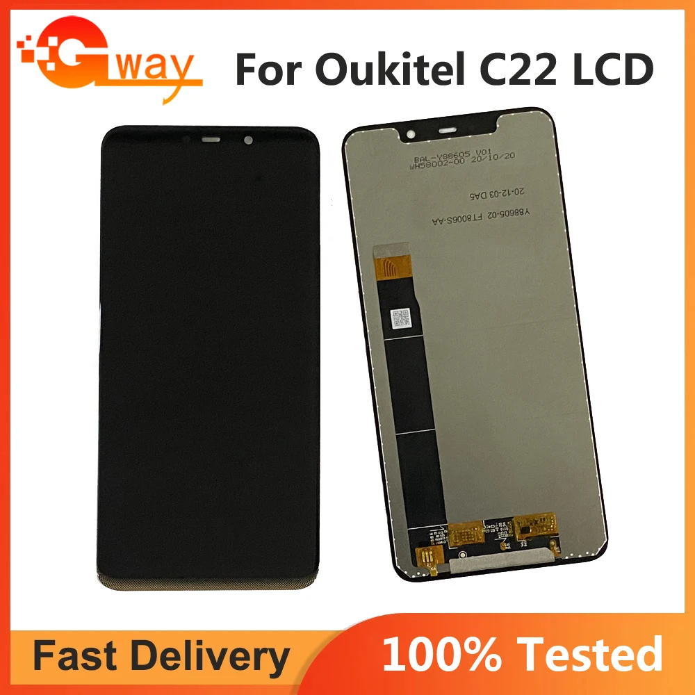 5.86 inches 100% Original For OUKITEL C22 LCD Display Touch Screen For Oukitel C22 LCD Display Screen Digitizer Assembly +Tools
