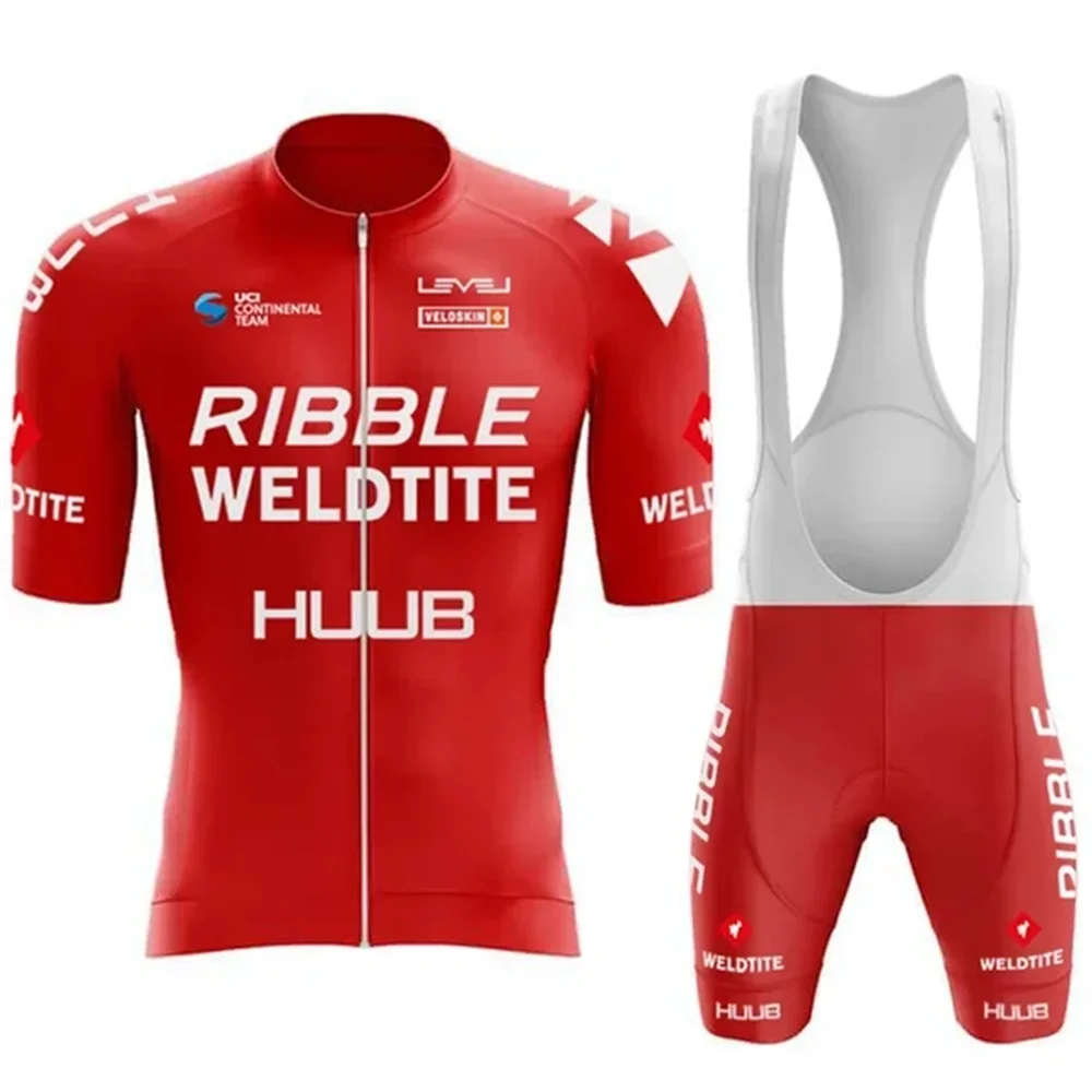 HUUB 남자 사이클링 저지 세트, 2024 여름 사이클링 의류, MTB 유니폼, 라이딩 턱받이 반바지, 자전거 의류